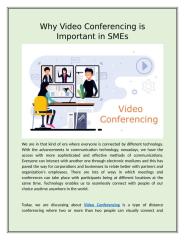 Why Video Conferencing is Important in SMEs.docx