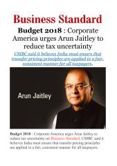 Budget 2018 - Corporate America urges Arun Jaitley to reduce tax uncertainty.pdf